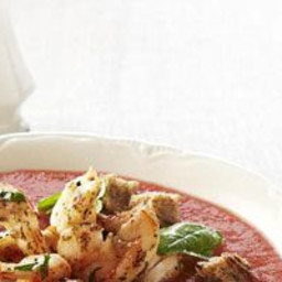 Tomato Soup with Shrimp