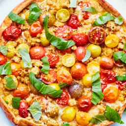 Tomato Tart with Chickpea Crumble