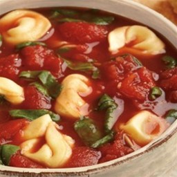 Tomato Soup with Spinach and Tortellini