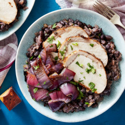 Top Chef Spice-Rubbed Pork with Sweet Red Onion & Black Beans