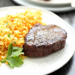 Top Sirloin Steak On The Grill With Zesty Cauliflower Rice (Paleo, Whole30,