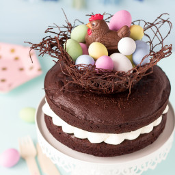 Torta al cioccolato nido di Pasqua