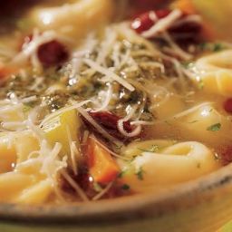 Tortellini, Bean and Pesto Soup
