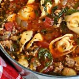 Tortellini Soup with Sausage and Arugula