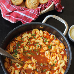 Tortellini Soup with Sausage and Vegetables