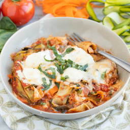 Tossed Skillet Lasagna with Zucchini, Carrot, Ricotta and Basil