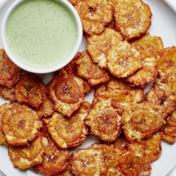 Tostones With Green Sauce
