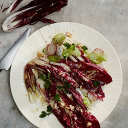 Treviso and Radish Salad with Walnut and #8211;Anchovy Dressing