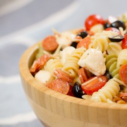 Tri Color Cold Italian Pepperoni Pasta Salad Recipe