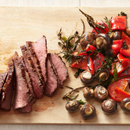 Tri-Tip Steak With Mushrooms and Peppers