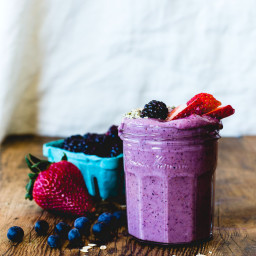 Triple Berry and Soaked Oats Smoothie