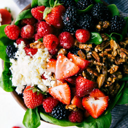 Triple Berry Salad with Candied Pecans