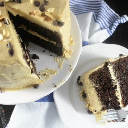 Triple Chocolate Cake with Peanut Butter Frosting