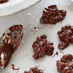 Triple-Chocolate-Covered Peanut Clusters Recipe