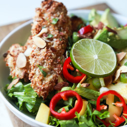 Tropical Coconut Crusted Chicken Salad