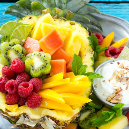Tropical Fruit Salad with Coconut Almond Dip