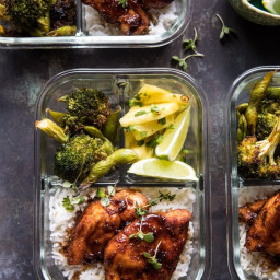 tropical jerk chicken and gingered broccoli