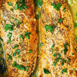 Trout with Lemony Garlic Butter Sauce