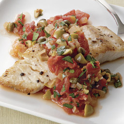 Tuna Steak with Tomatoes and Olives