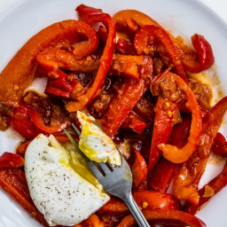 Tunisian-Style Poached Eggs in Red Pepper Sauce