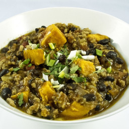 Turkey and Black Bean Chili With Sweet Potatoes