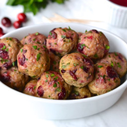 Turkey and Cranberry Meatballs with Cranberry Orange Sauce