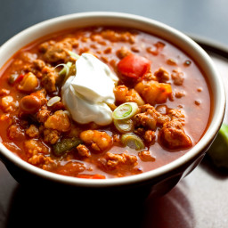 Turkey and Hominy Chili With Smoky Chipotle
