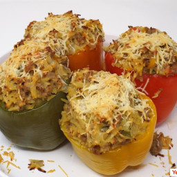 Turkey and Orzo Stuffed Peppers