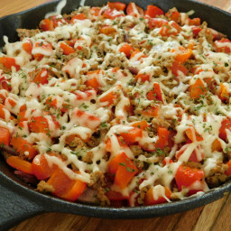 Turkey and roasted red pepper skillet