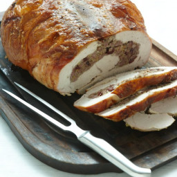Turkey Breast Stuffed With Italian Sausage and Marsala-Steeped Cranberries