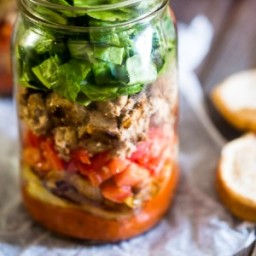 Turkey Burger Mason Jar Salad Recipe {Gluten Free}