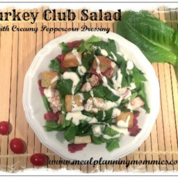 Turkey Club Salad with Creamy Peppercorn Dressing