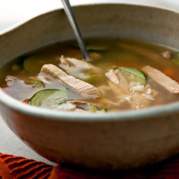 Turkey (or Chicken) Soup With Lemon and Rice