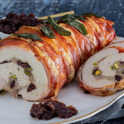 Turkey Roulade with Cranberry Reduction