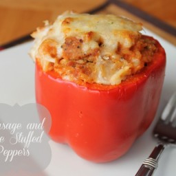 Turkey Sausage and Rice Stuffed Bell Peppers