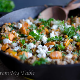Turkey Skillet Dinner with Sweet Potatoes and Kale