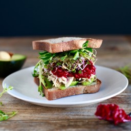 Turkey Sprout and Avocado Sandwich with Mom's (Unreal!) Beet Horseradish