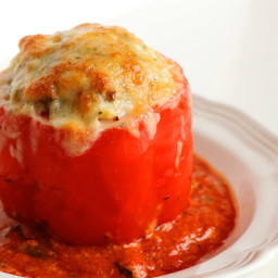 Turkey Stuffed Peppers in Tomato Sauce