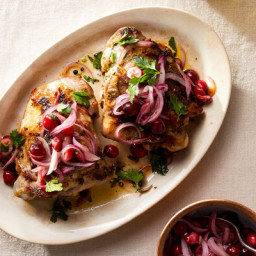 Turkey Thighs With Pickled Cranberries and Onions for Two