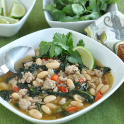 Turkey Chili with Kale and White Beans