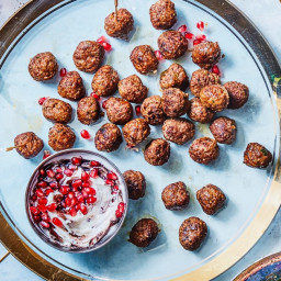 Turkish Spiced Meatballs with Pomegranate Yogurt Sauce