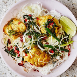 Turmeric Fish with Rice Noodles and Herbs