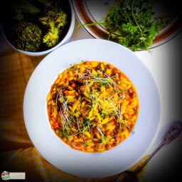 Turmeric Lentils and Orzo Soup