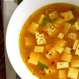 Turmeric Miso Soup With Ginger, Garlic and Tofu