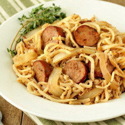 Turnip Noodles and Chicken Sausage