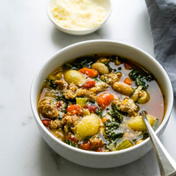 Tuscan Sausage Soup with White Beans and Kale