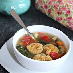 Tuscan Style Vegetable Soup With White Bean Balls