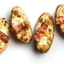 Twice-Baked Potatoes with Bacon and Eggs