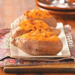 Twice-Baked Sweet Potatoes with Bacon Recipe