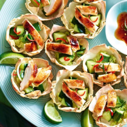 Twice-cooked honey & five spice chicken wonton cups